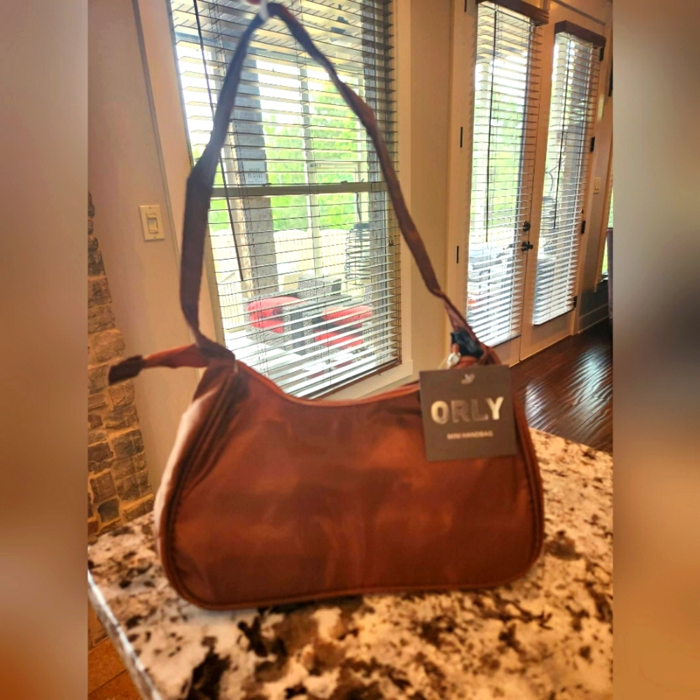 ORLY  Satin Brown Mini Handbag